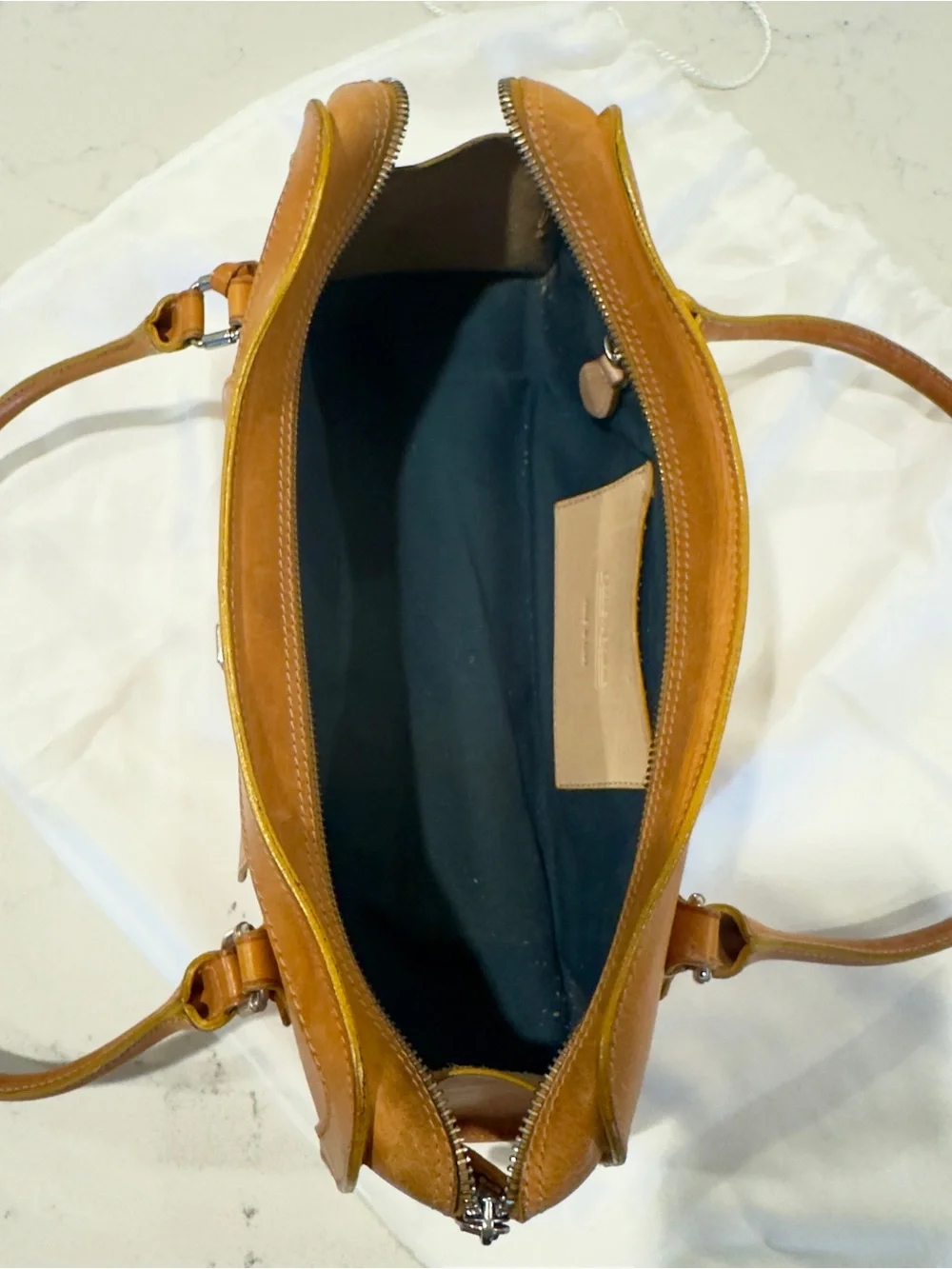 Vintage Dooney & Bourke East/West Top Zip Leather Bag from Alto Collection